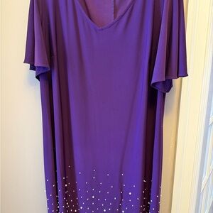 Roz & Ali Purple Midi Dress with Embellishments